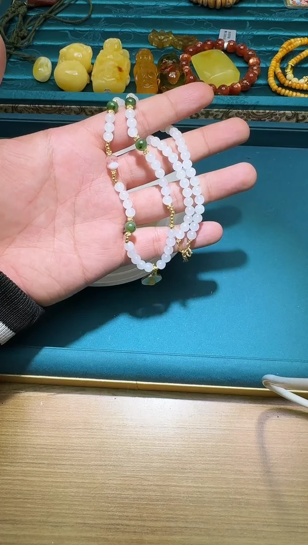 颈饰银S925镶嵌和田玉多样性发一件 398