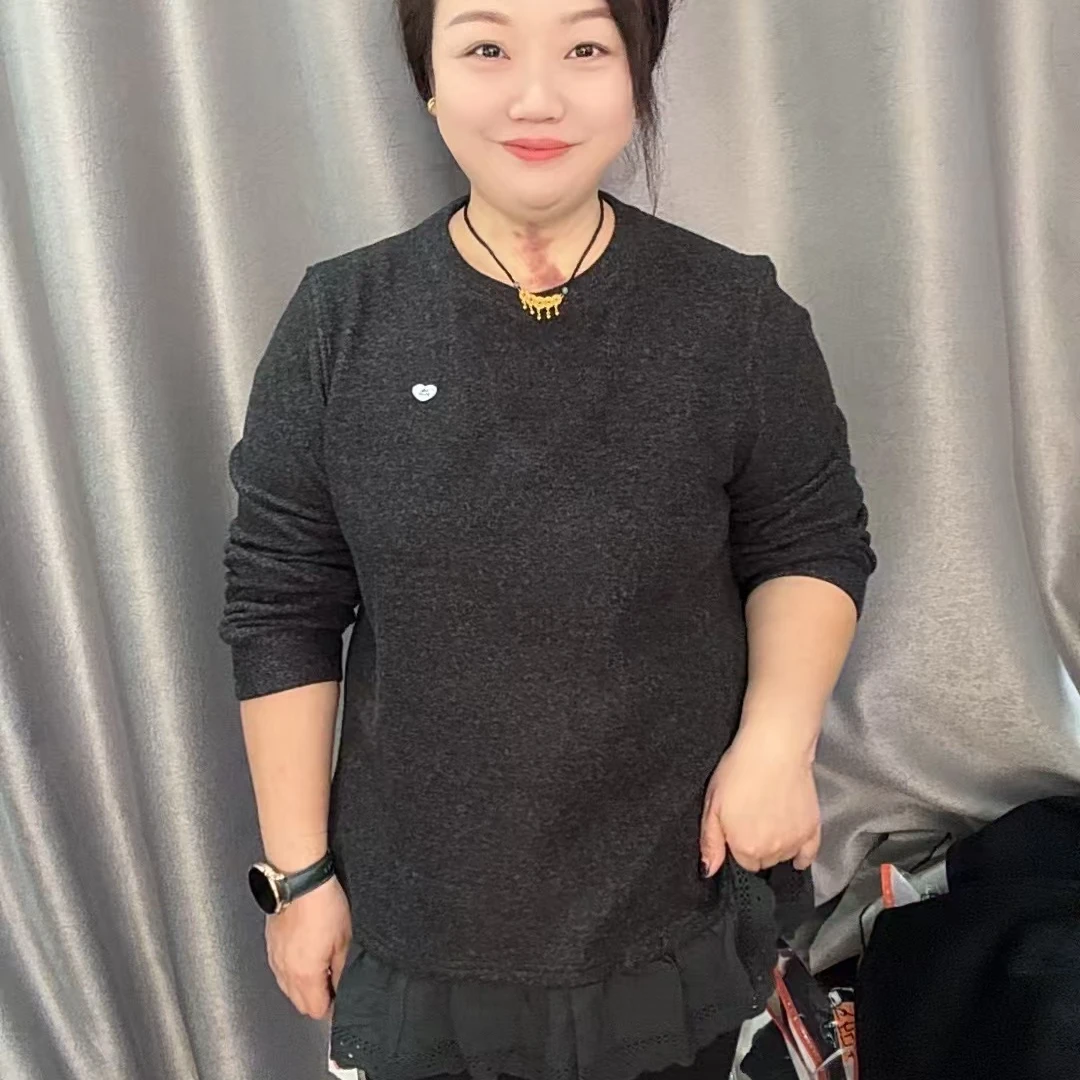 【楠楠专属】简约圆领打底衫宽松显瘦百搭上衣55107