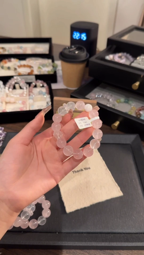 水晶手链合金粉水晶x1463