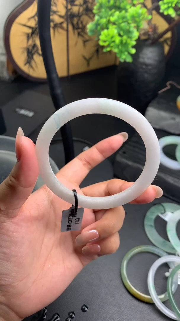 定制翡翠手镯未镶嵌白月光58-61