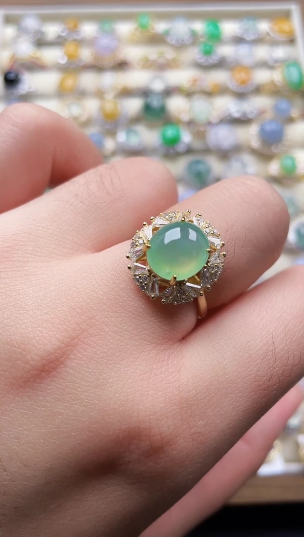 银S925镶嵌戒指翡翠81