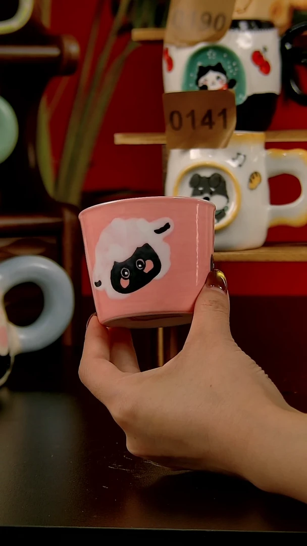 其他DIY景德镇创意手绘陶瓷杯小羊