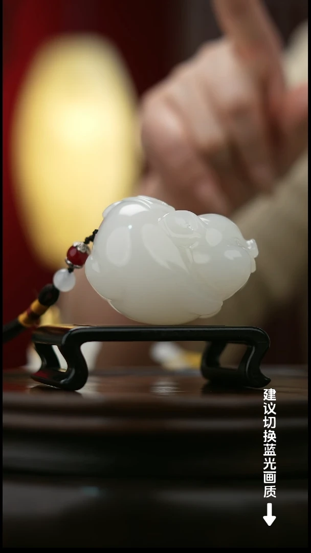 玉【吉祥福猪】天然玉石手把件