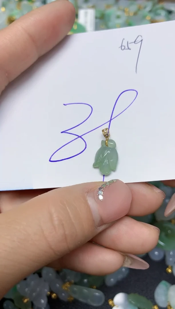 【闪购商品】翡翠挂件18K金镶嵌 天然翡翠A货1