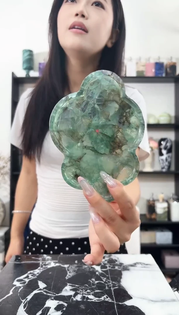 石材绿水晶小云朵026
