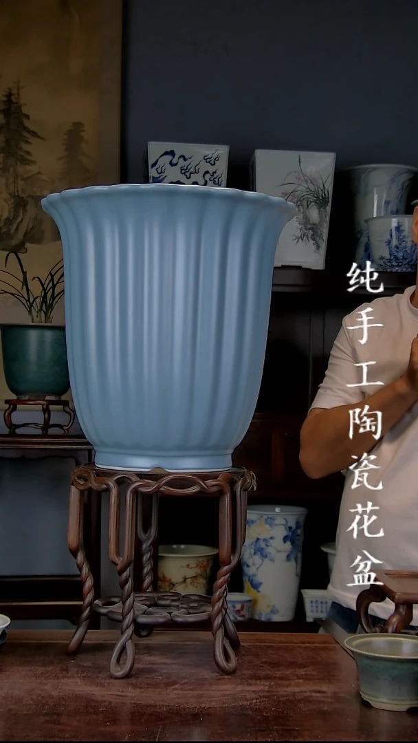 景德镇手工陶瓷花盆