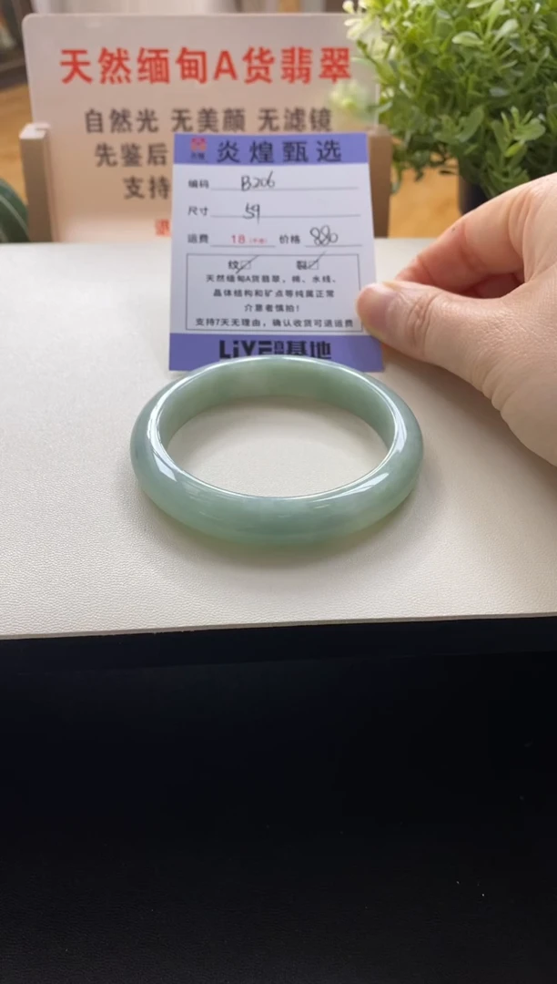 未镶嵌手镯翡翠圈口59.1编码b206
