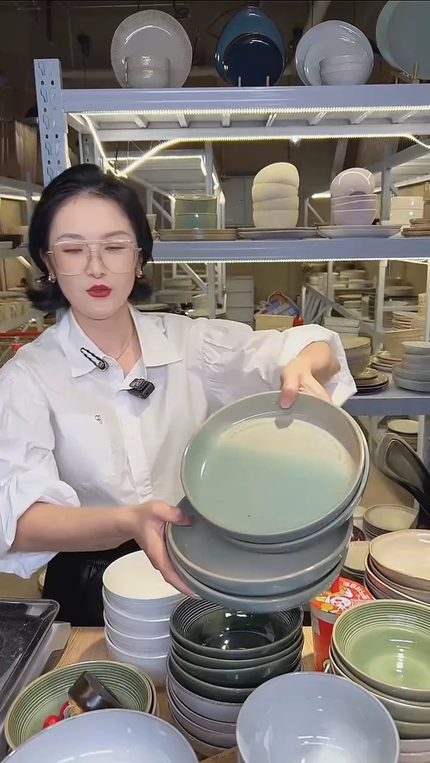 瓷232外贸尾货高温釉下彩陶瓷餐具默认微瑕