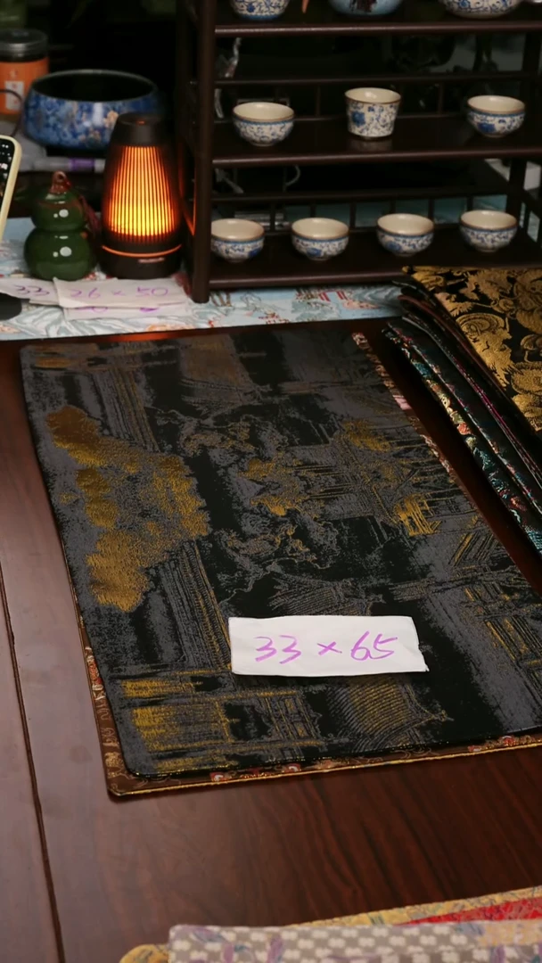 【西阵织汉宫秋月B双面】中国风干泡织锦茶席33*65