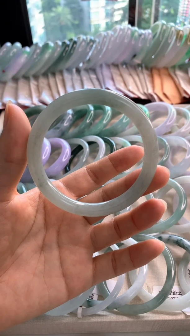 未镶嵌手镯翡翠58.7圆条