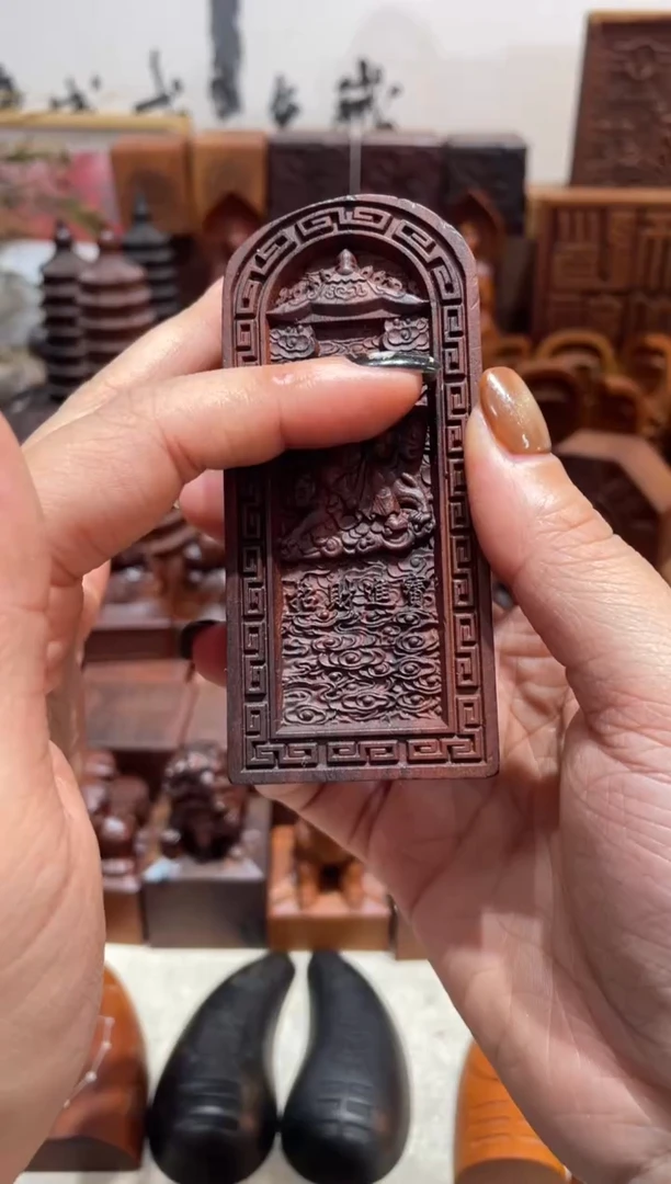 木桃木9公分赵公明雷焦微瑕一物一拍手持