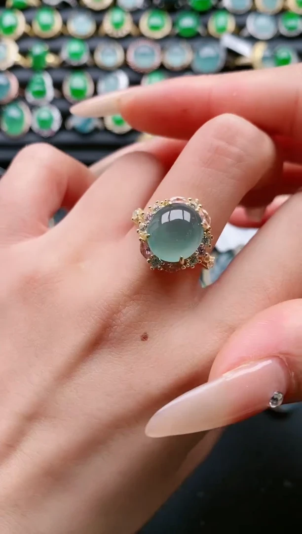 【闪购商品】翡翠戒指银S925镶嵌1111111