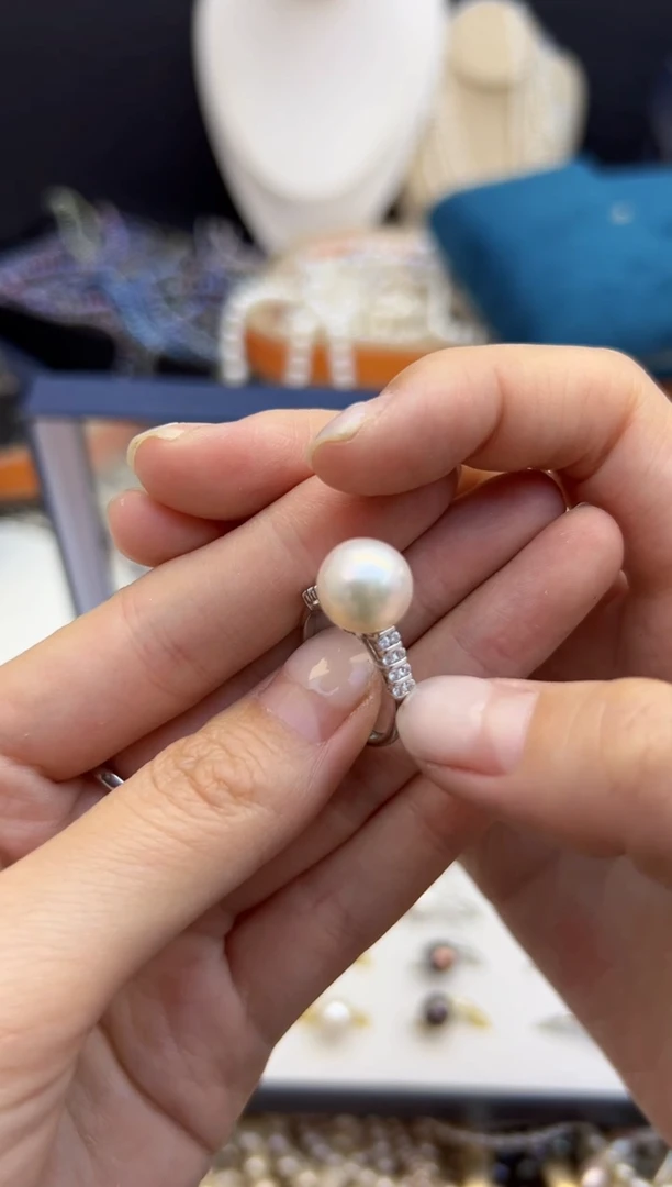【闪购商品】淡水珍珠96银S925镶嵌强光*珍珠戒指