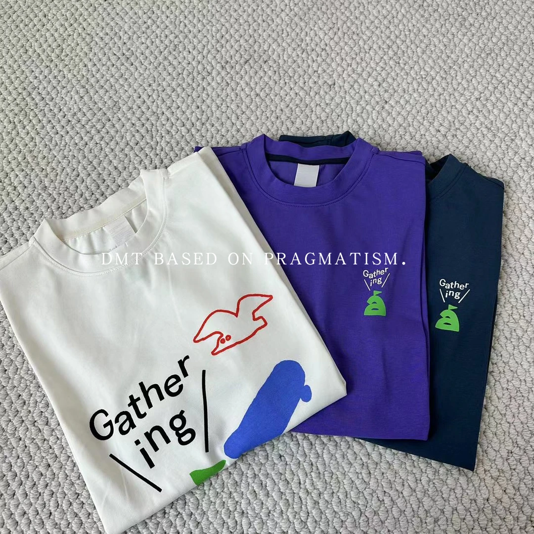 限定国潮小众男女同款速干透气运动展圆领短袖T恤棉混纺t