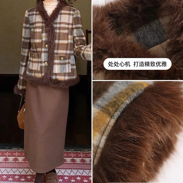 五季家大码mm巨显瘦套装女2024年冬季新款小香风时髦高级感两件套