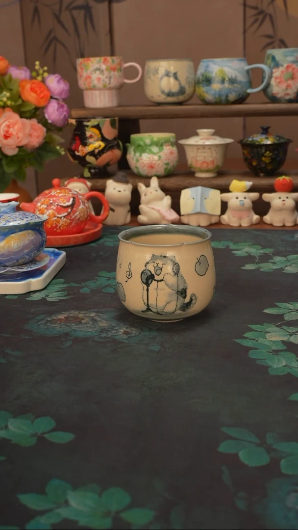 小雾垂露 唱歌猫猫手握杯