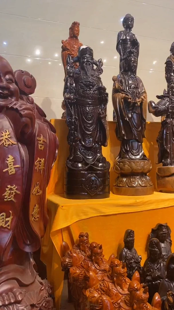 风车木（黑檀木）木雕款曲****料财神爷高一米