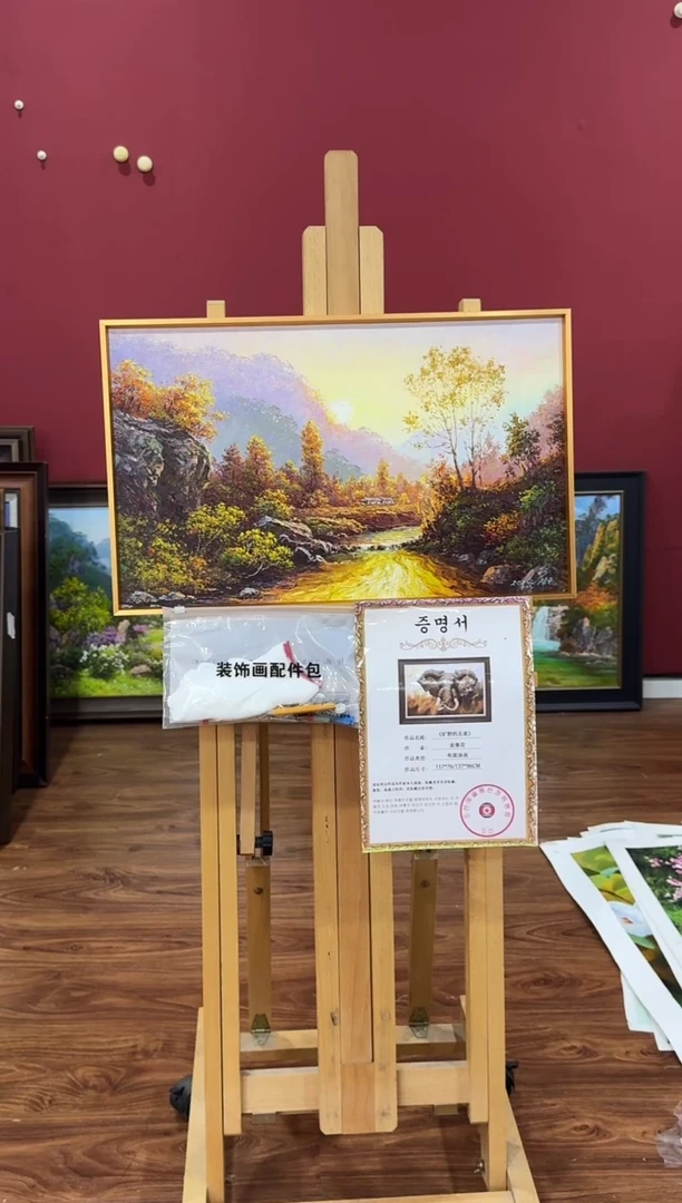 油画【原创·保真·带证书】朝鲜画家纯手绘油画--顺丰包邮--