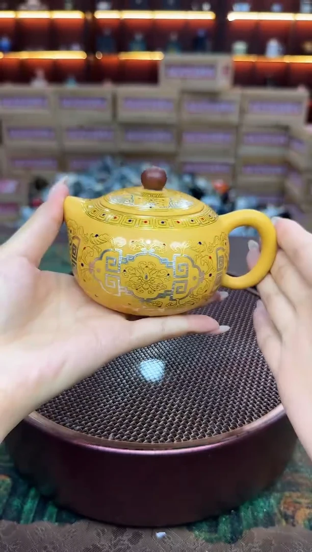 龙木茶盘+掐金丝壶四杯