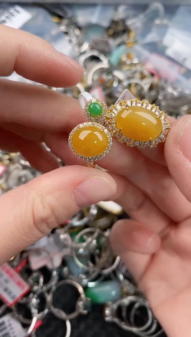 银S925镶嵌戒指翡翠333            4