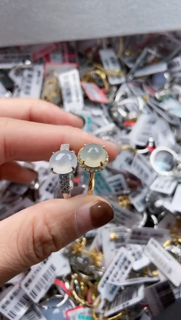 翡翠戒指银S925镶嵌6666----1