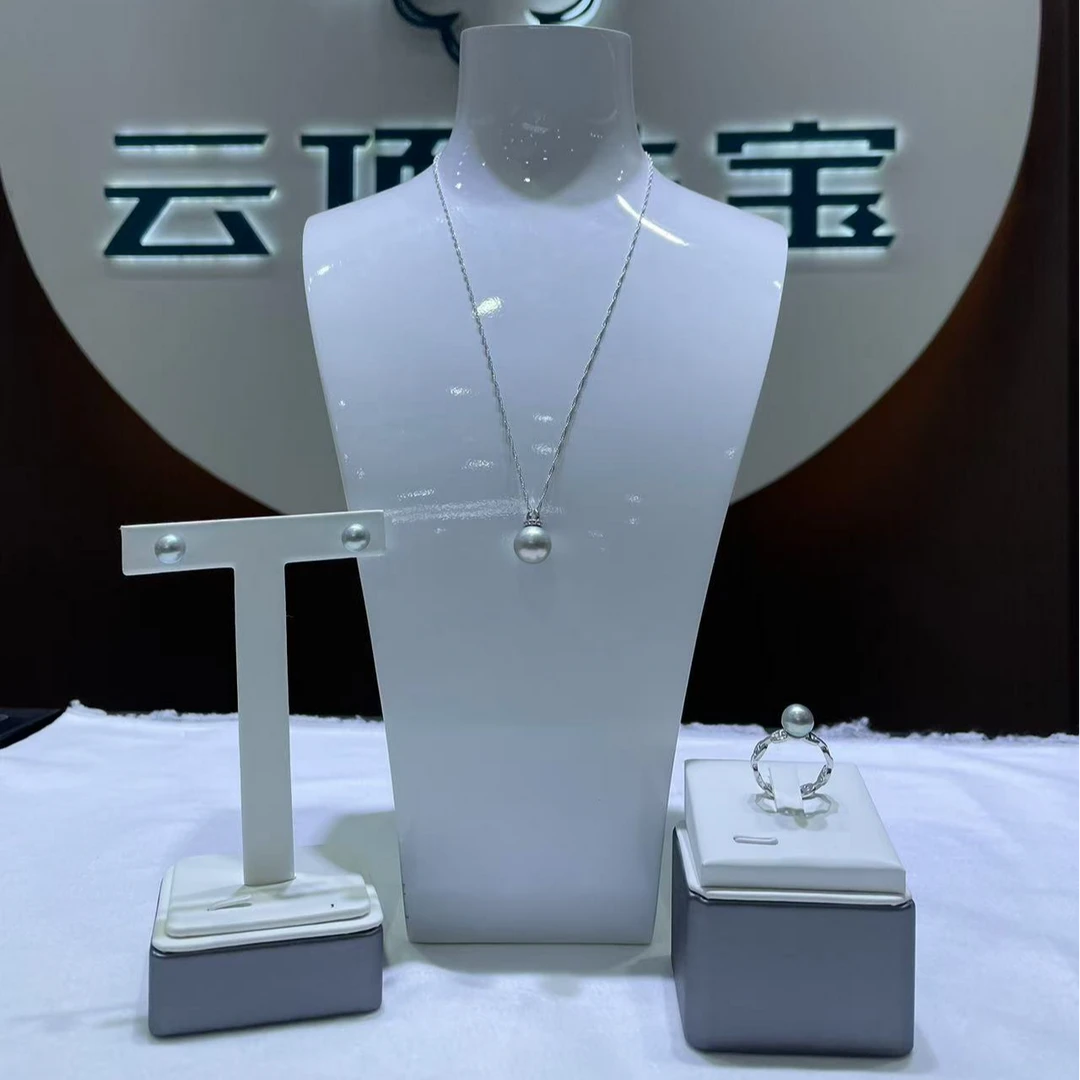 【老蚌头珠宝】炫彩铂金灰珍珠套盒（天然珍珠多样性发货）