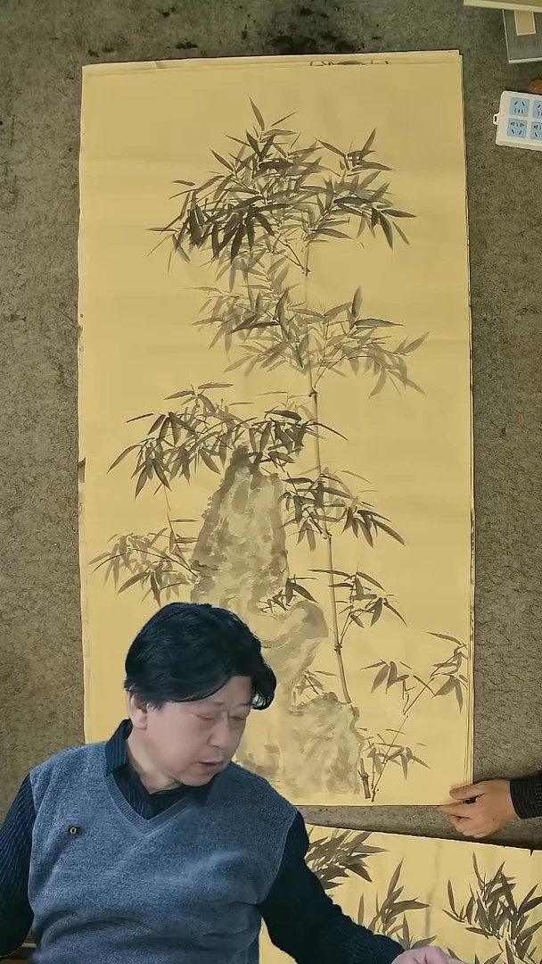 国画四尺整张  墨竹  69*138cm