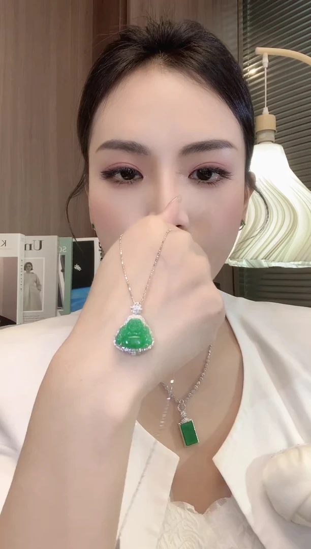 翡翠18K金镶嵌吊坠(不含链)A14 多样性发一件