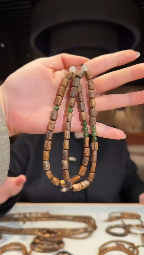 【闪购商品】沉香手串海南莺歌绿棋手机链随形（多样性发其一）