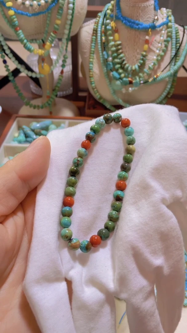 未镶嵌绿松石手串5.9mm多宝手串