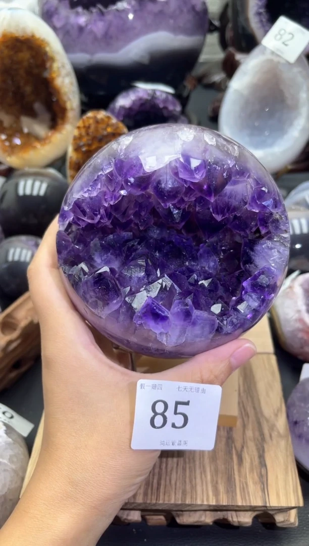 未镶嵌大型摆件（非配饰）紫晶85号开口笑