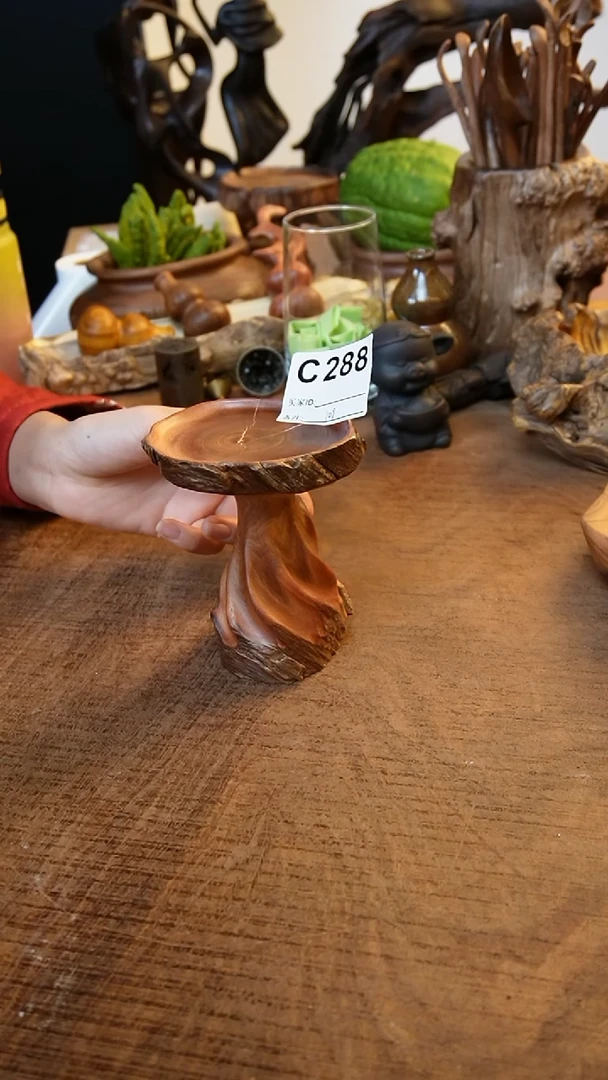 C288鹰瞳手作硬木工艺烛台