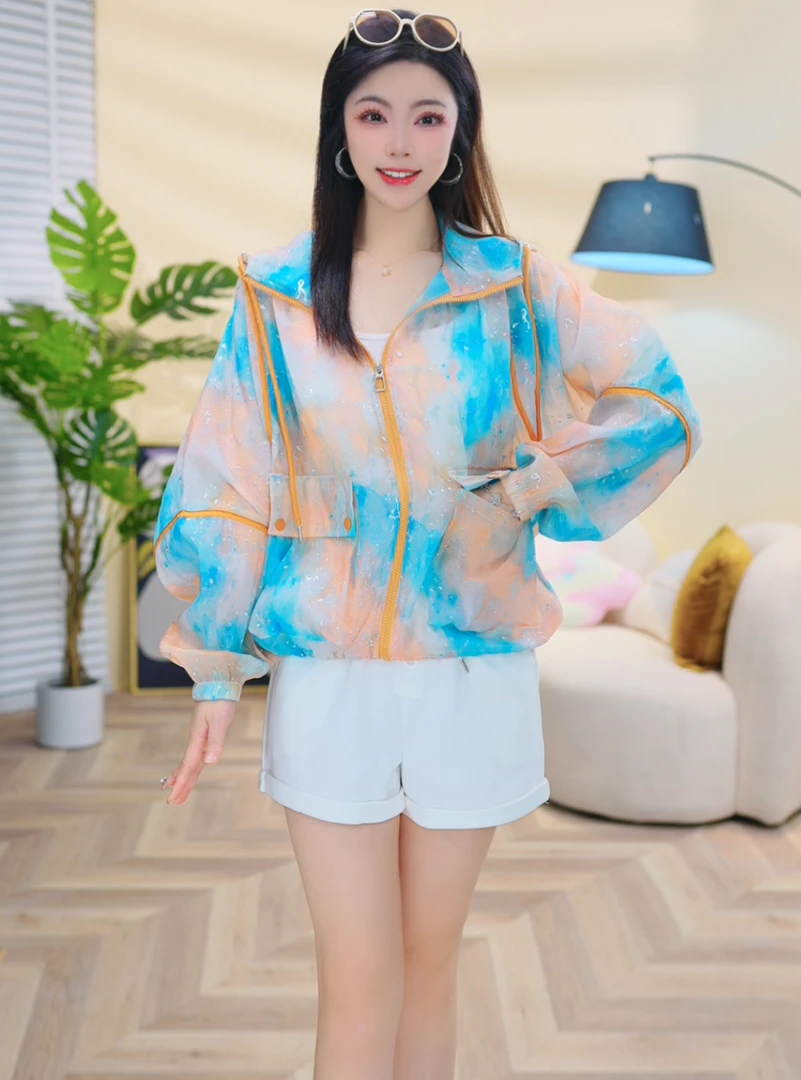 防晒衣薄款透气春夏季速干防紫外线百搭连帽--恋恋