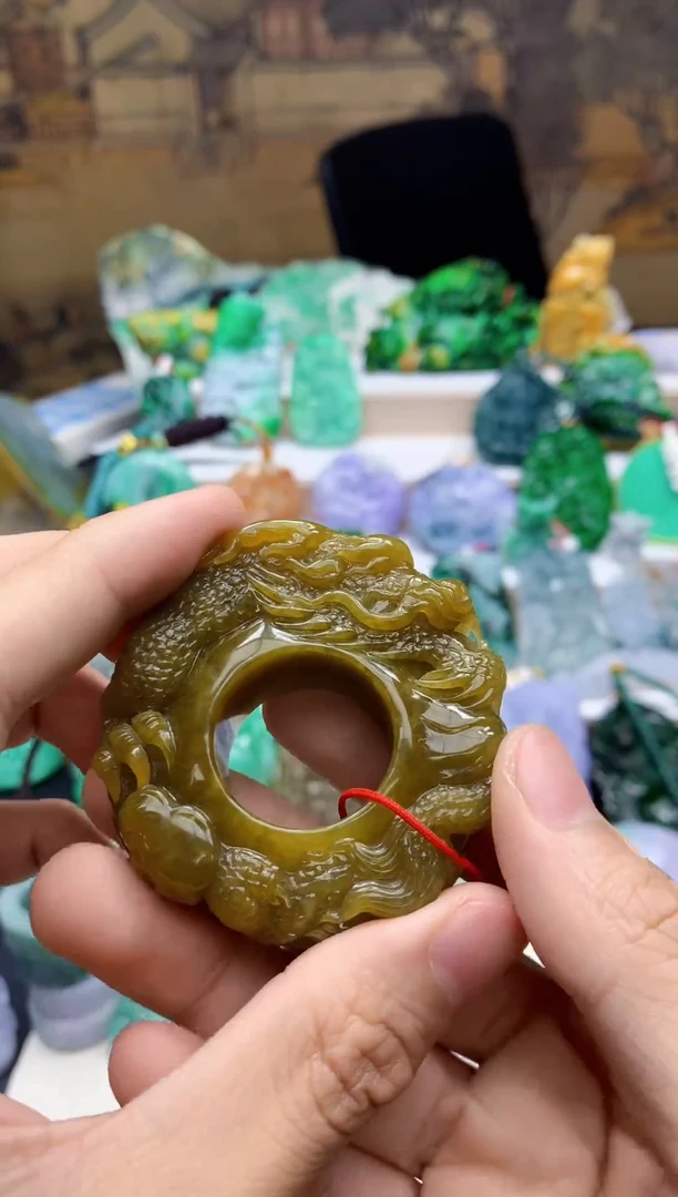 颈饰未镶嵌翡翠心*´天然A货翡翠