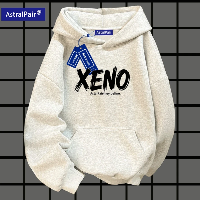 100纯棉加绒字母标语连帽卫衣春秋季国潮牌美式高街休闲百搭长袖