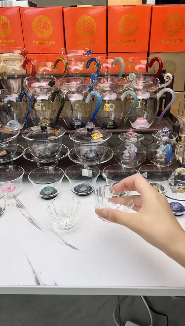 手工艺品玻璃禾器乐妍一对装