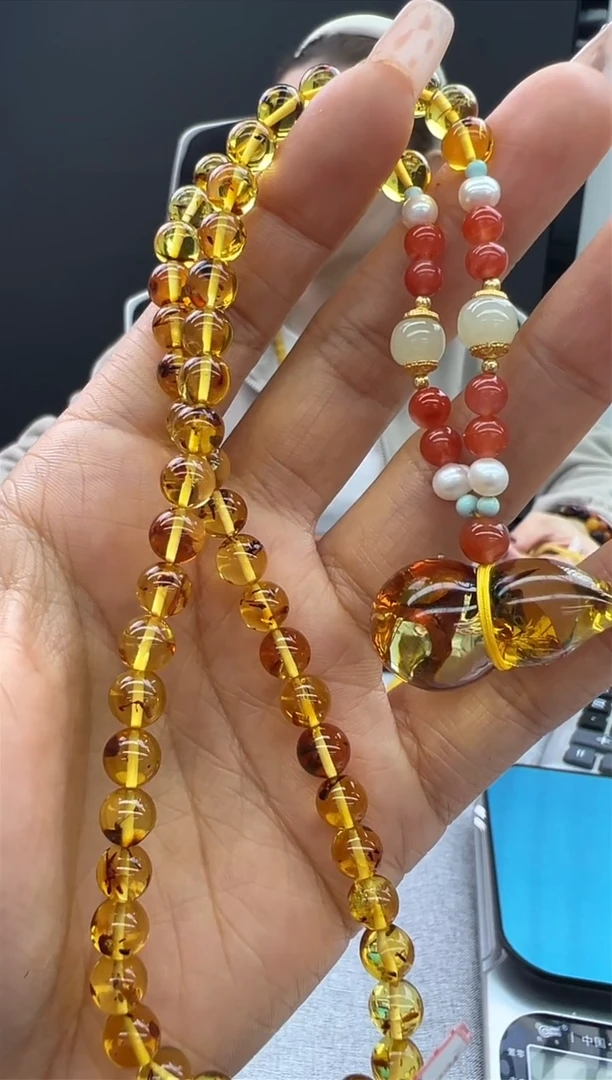 【闪购商品】琥珀颈饰未镶嵌16秒拍号