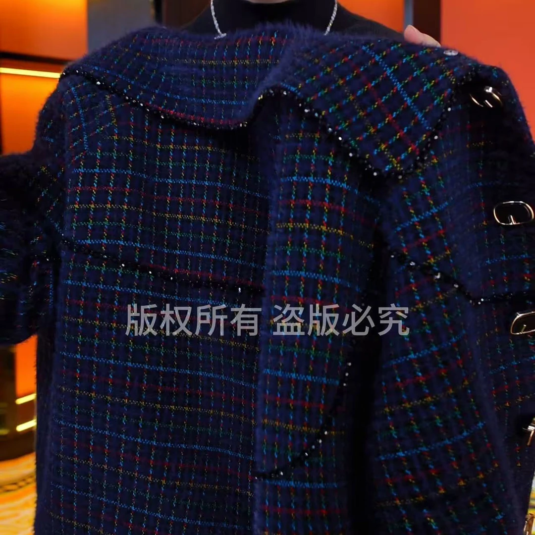 【杭州专柜正品升级加厚】2025冬季新款暗夜蓝色貂绒外套（送运费险）
