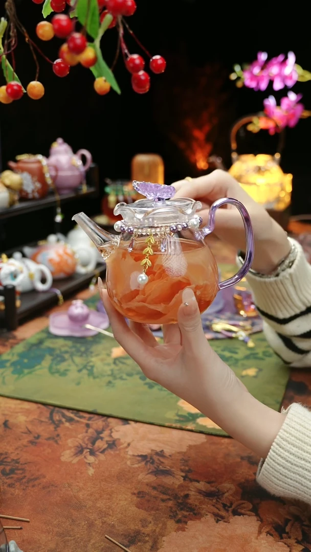 【闪购商品】紫色铃兰花茶壶+链子