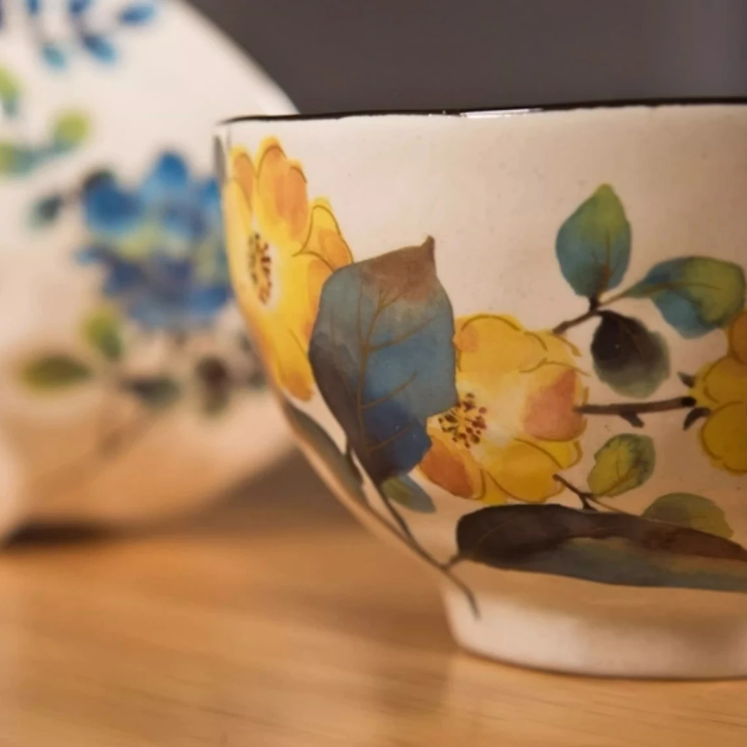 水墨中国元素4.25英寸汤碗日式耐磨陶瓷碗家用釉下彩