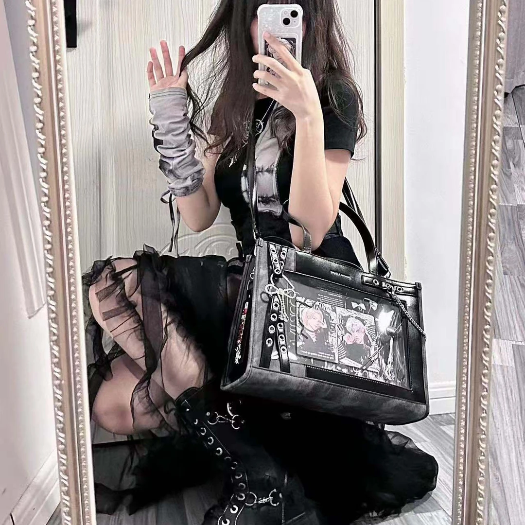 香蕉家原创设计捕梦画廊双面痛小卡链大食量痛包单肩斜挎手提包包