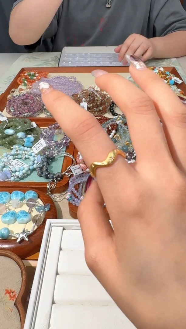 【闪购商品】水晶手链合金Q012金色戒指