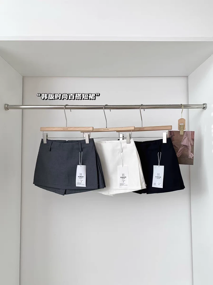 不规则低腰显瘦灰色西装半身裙女2025春季新款韩版百搭显瘦短裤裙