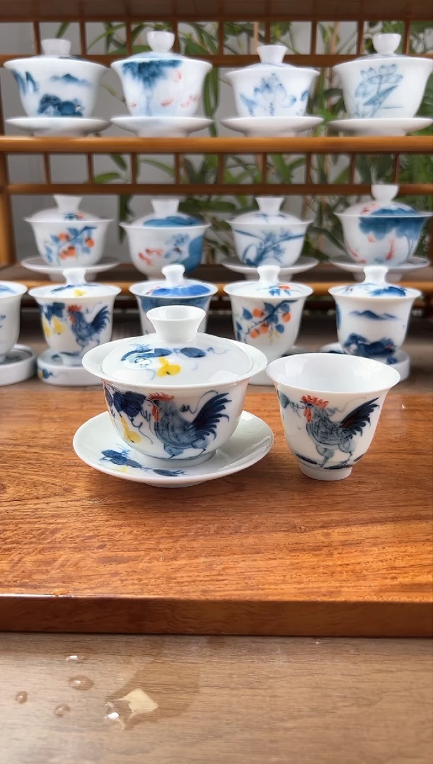 A****夫全品公鸡130ml三才盖碗+主人杯60cc6个