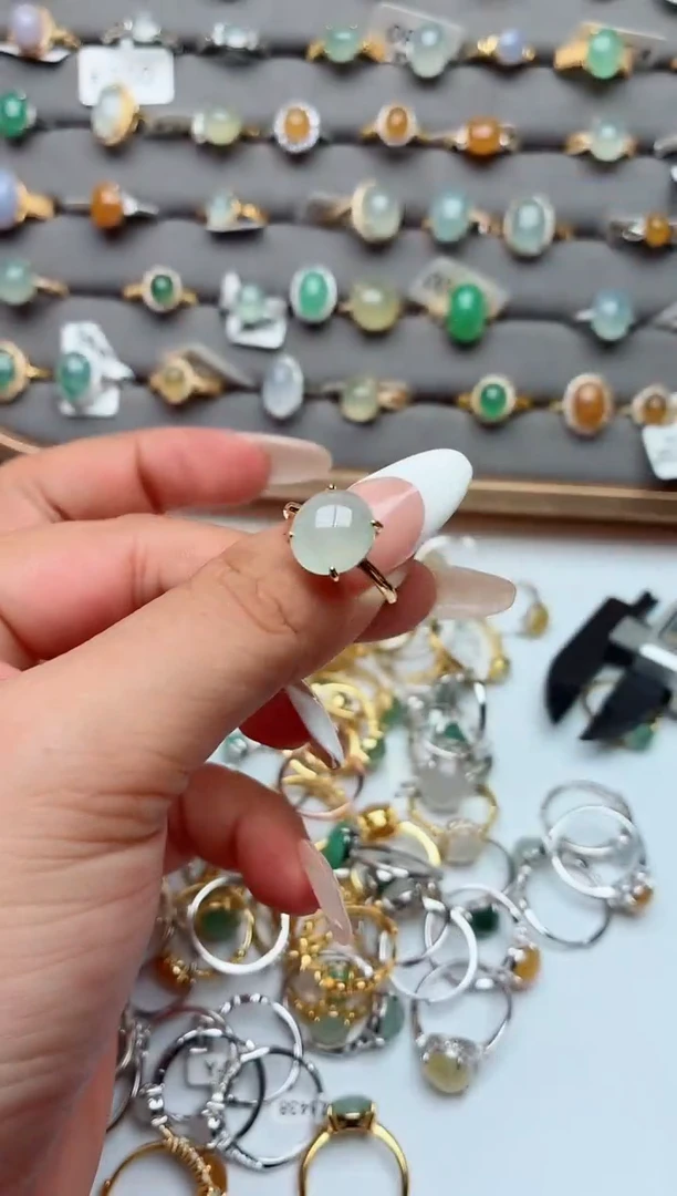 银S925镶嵌戒指翡翠.
