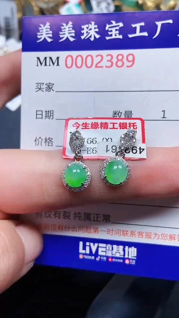 颈饰银S925镶嵌翡翠2389