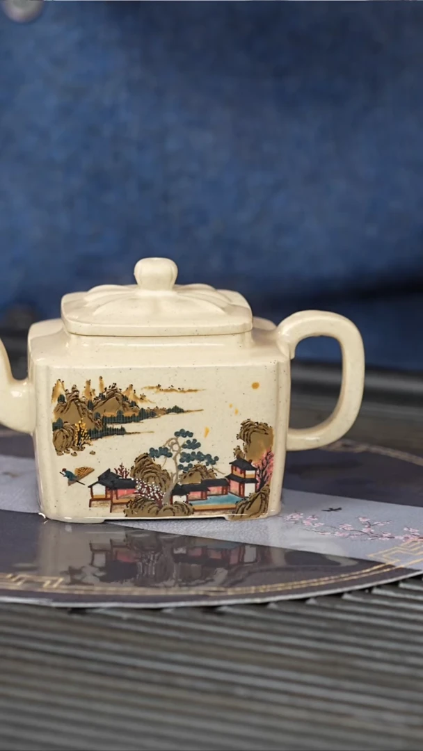 【闪购商品】紫砂茶壶QYJ 象牙白玉段 四方