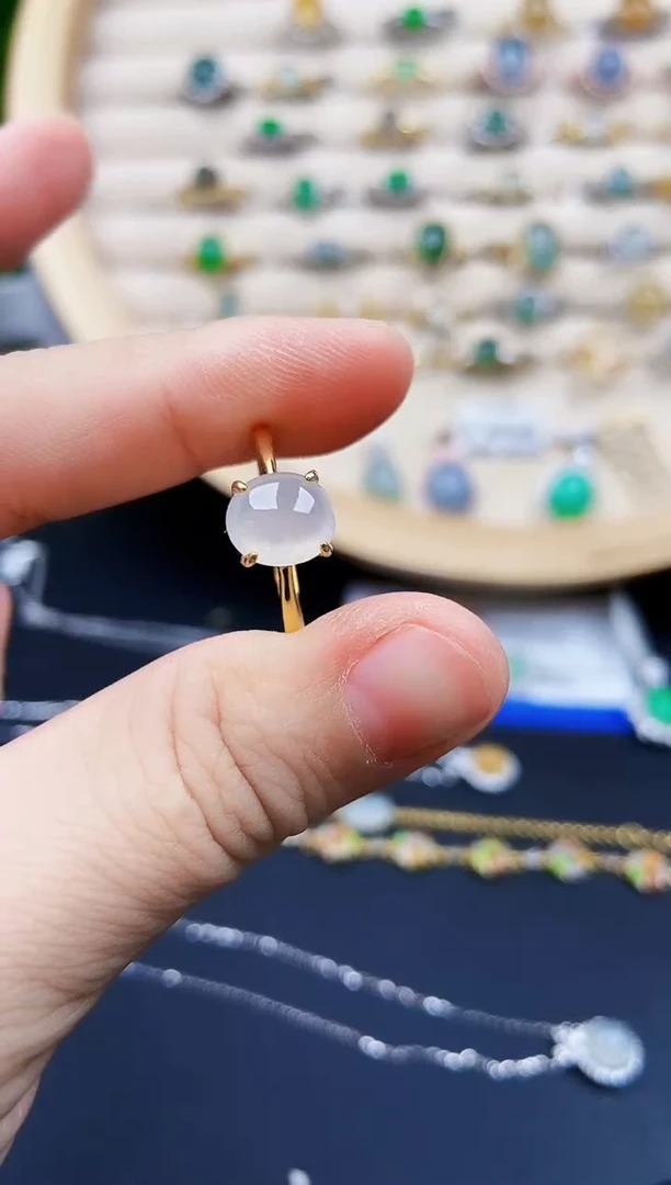 翡翠戒指银S925镶嵌12