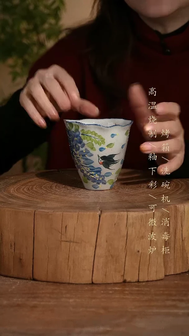 碗瓷景德镇手工手绘高温瓷釉下彩