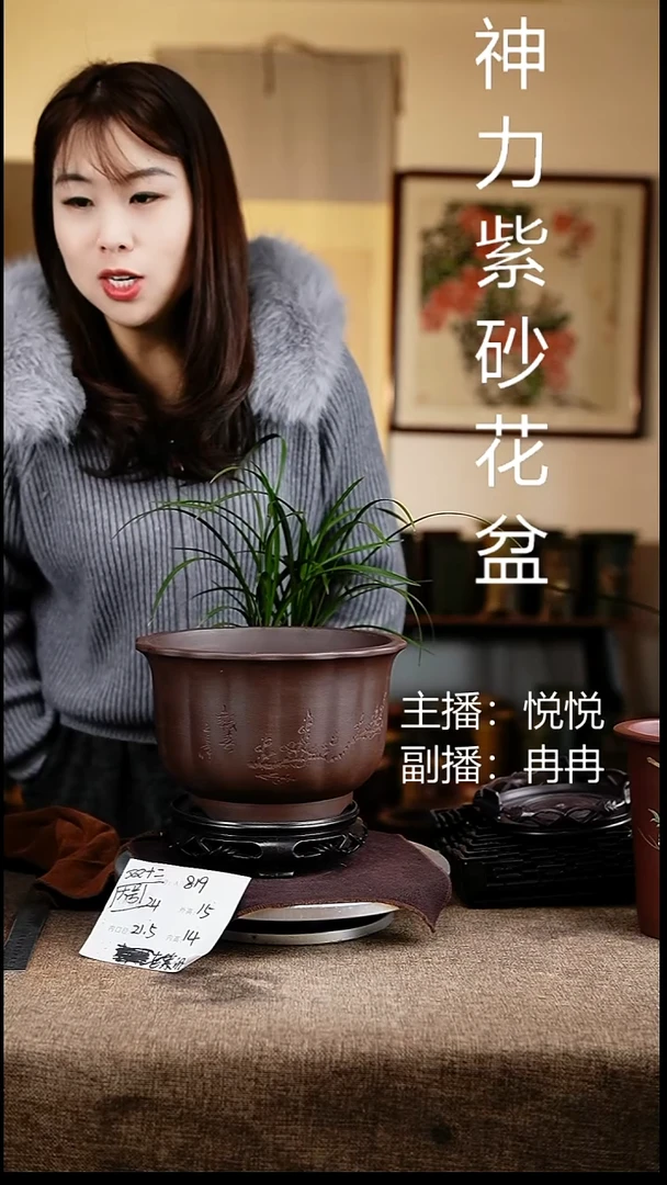 紫砂花盆花卉工艺819+s